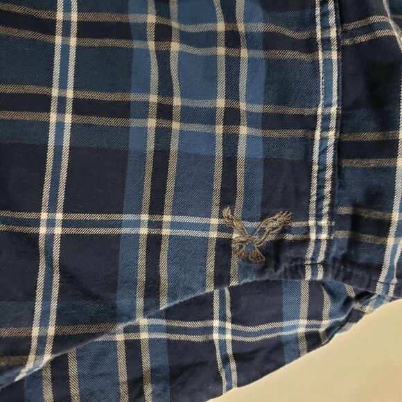 American Eagle Outfitters Mens Shirt Large Button Athletic Fit Plaid Pockets L/S - Picture 7 of 9